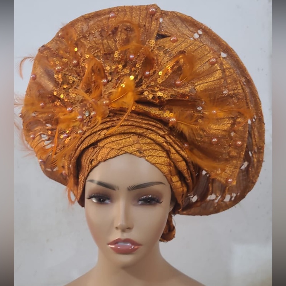 Elegant Burnt Orange Sequin Head-wrap

GEL5 0326